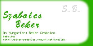 szabolcs beker business card